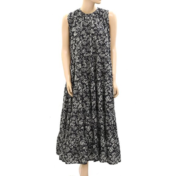 Merlette Ron Herman Caron Tiered Maxi Dress Floral Printed Cotton XXS New 274777